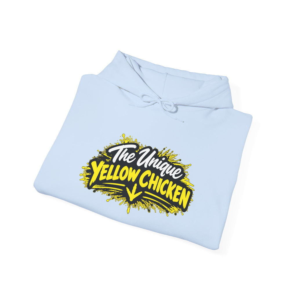 Yellow Chicken Logo Hoodie — "The Unique Yellow Chicken" Graphic Pullover