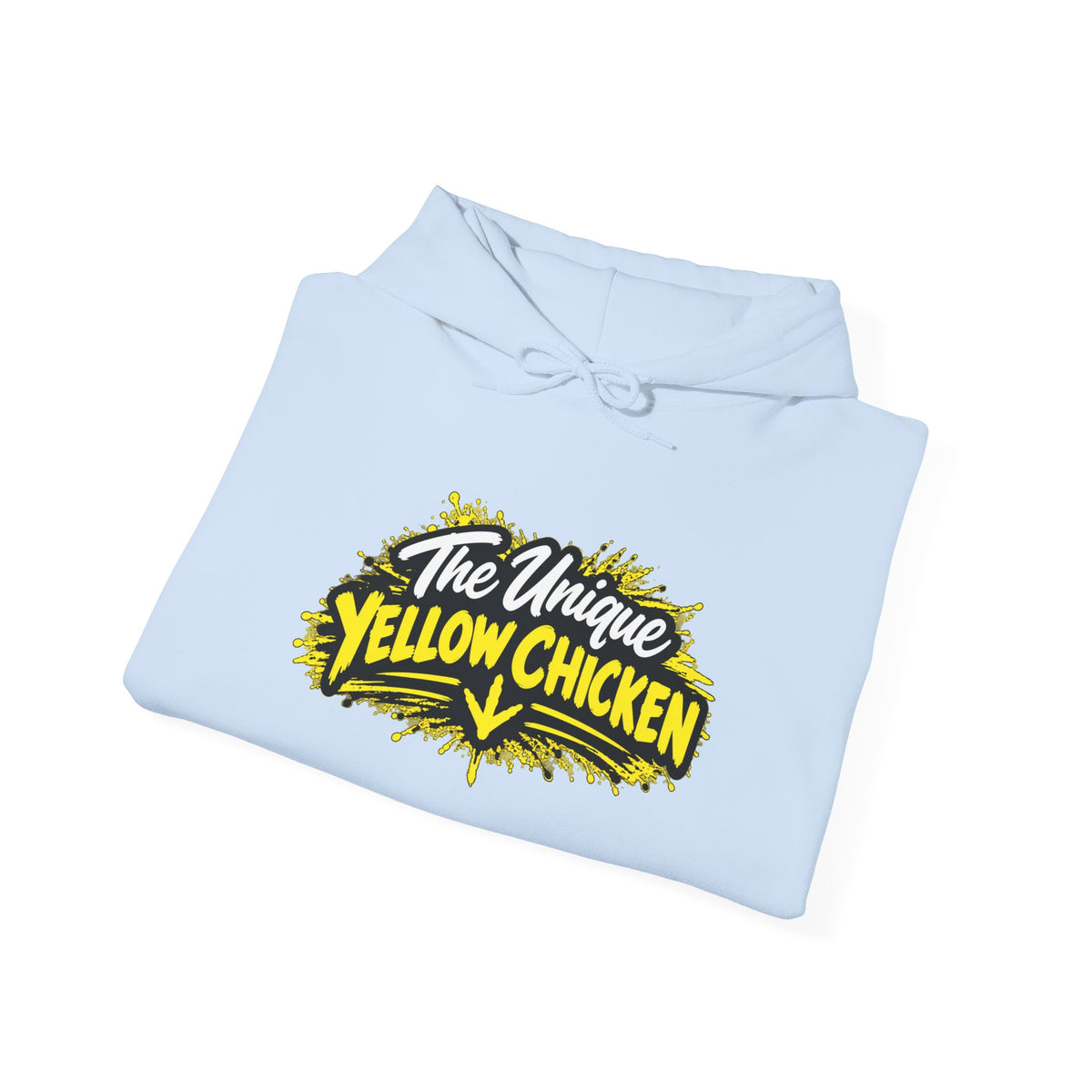 Yellow Chicken Logo Hoodie — "The Unique Yellow Chicken" Graphic Pullover