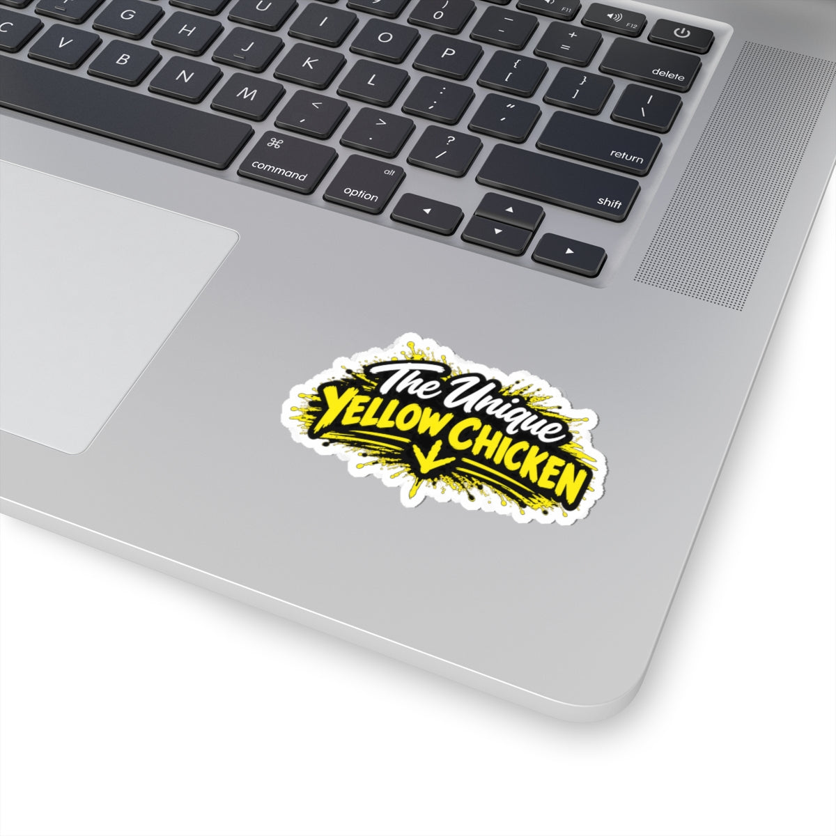 The Unique Yellow Chicken Kiss-Cut Sticker — Bold Yellow Logo Decal for Laptops, Water Bottles & Gear