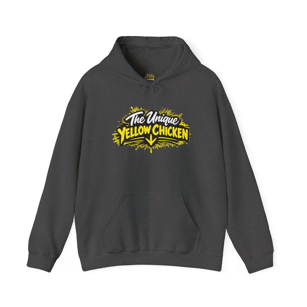 Yellow Chicken Logo Hoodie — "The Unique Yellow Chicken" Graphic Pullover