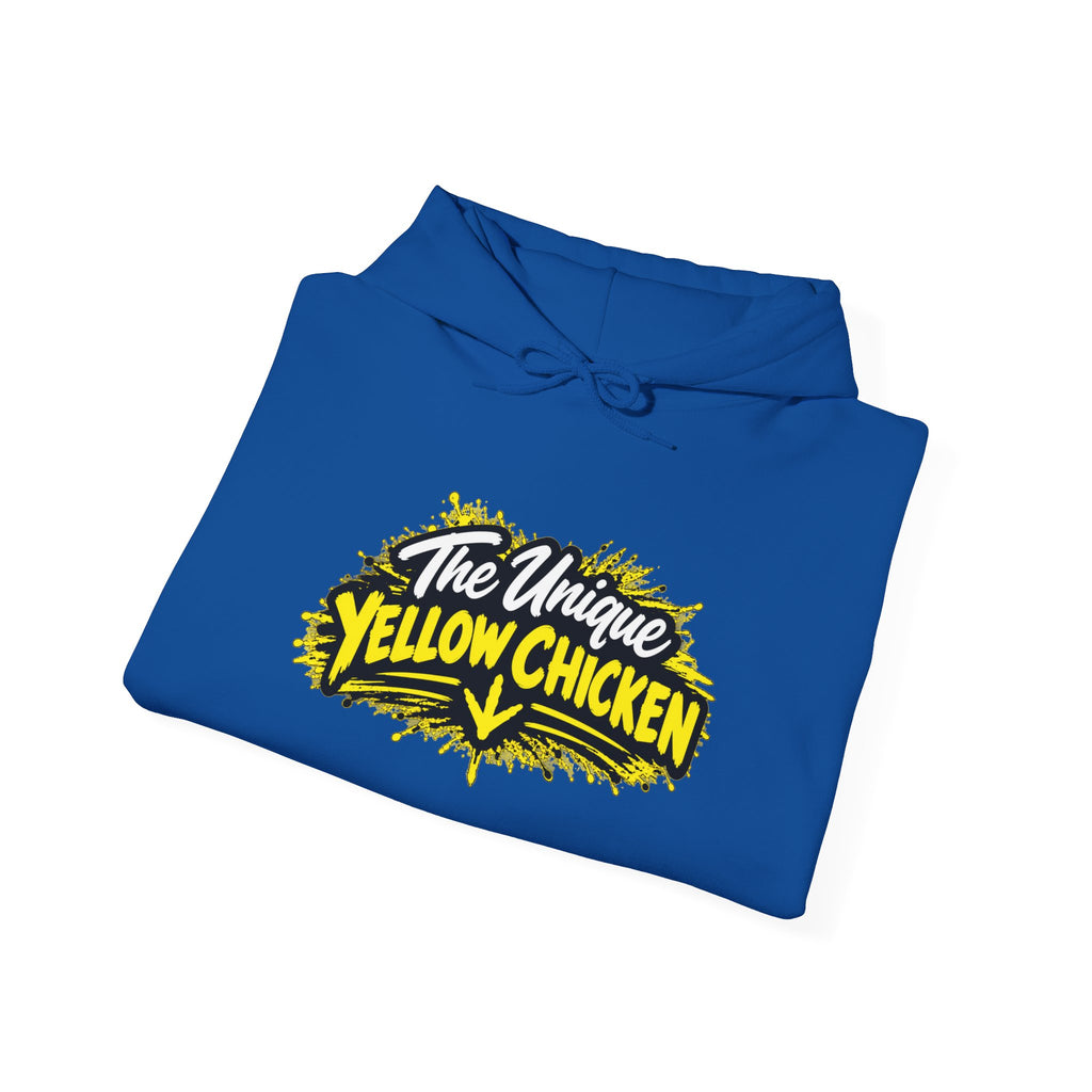 Yellow Chicken Logo Hoodie — "The Unique Yellow Chicken" Graphic Pullover