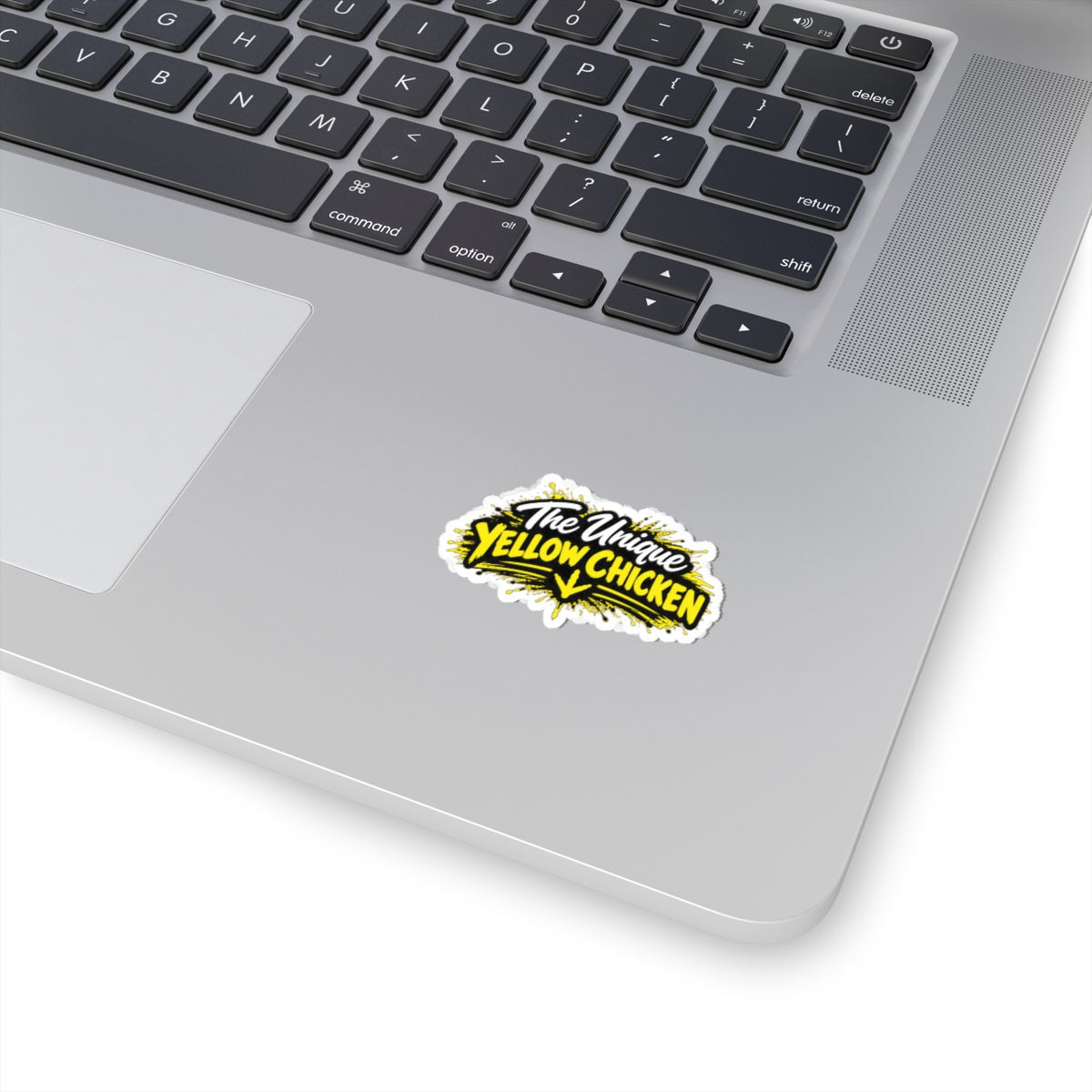 The Unique Yellow Chicken Kiss-Cut Sticker — Bold Yellow Logo Decal for Laptops, Water Bottles & Gear