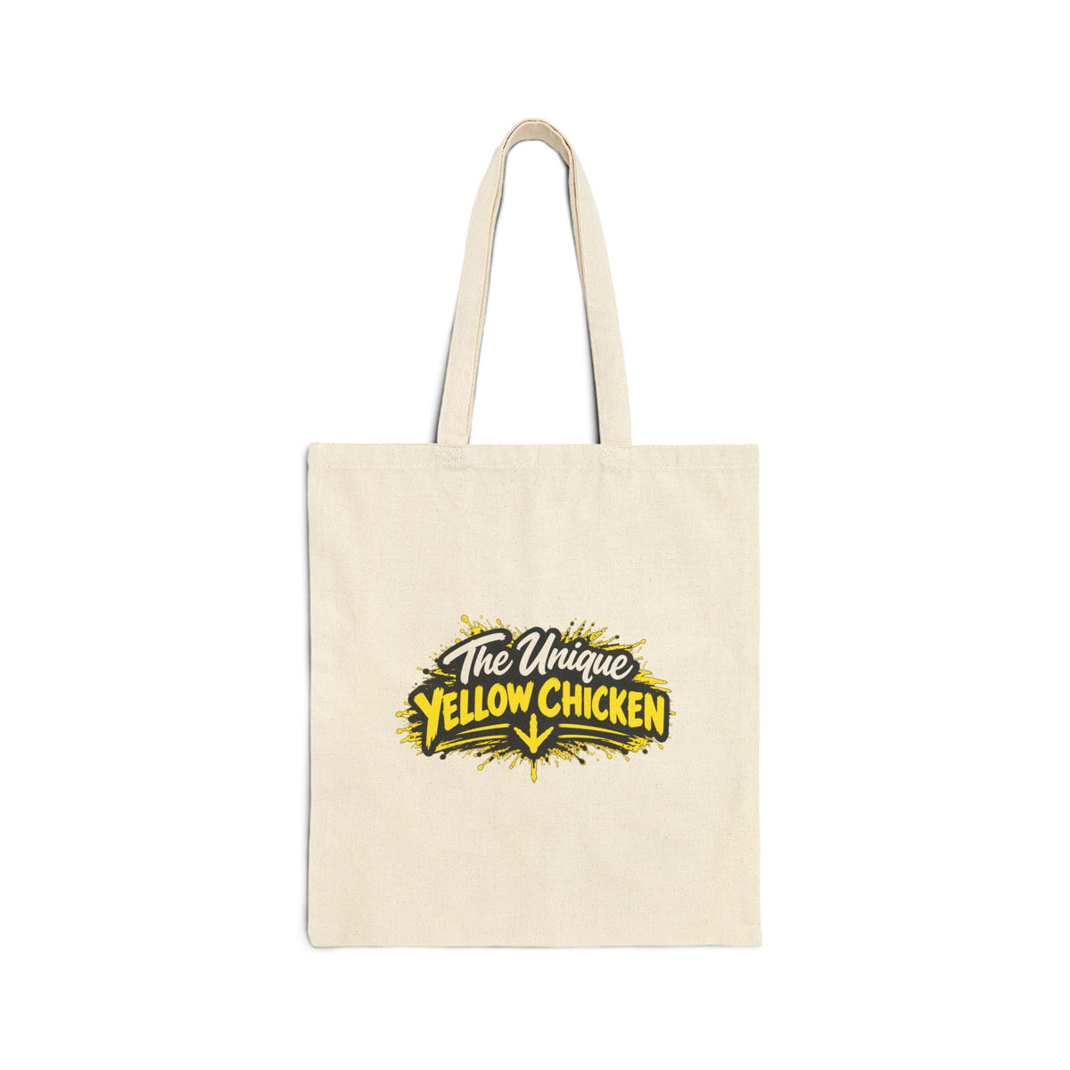 The Unique Yellow Chicken Canvas Tote Bag — Funny Retro Logo Grocery Shopper
