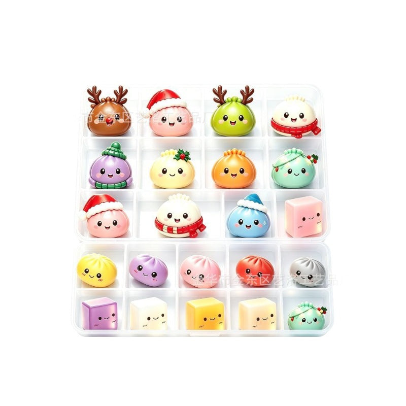 Christmas 24 Days Countdown Calendar Squishy Blind Box DIY Bun Toy Gift