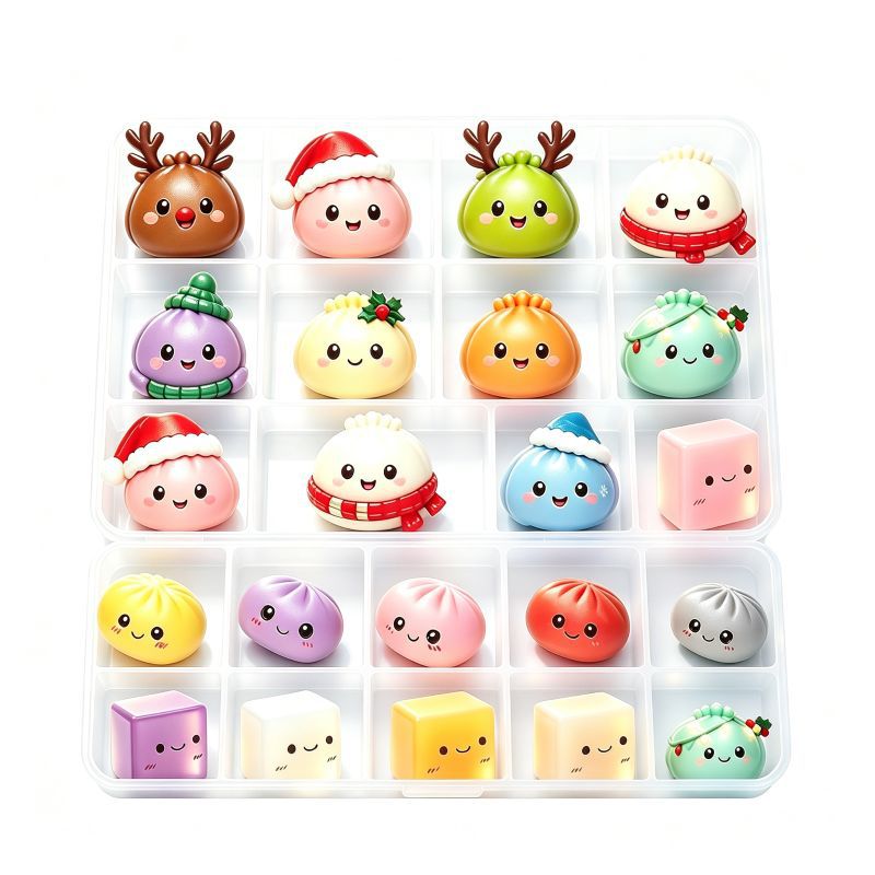 Christmas 24 Days Countdown Calendar Squishy Blind Box DIY Bun Toy Gift