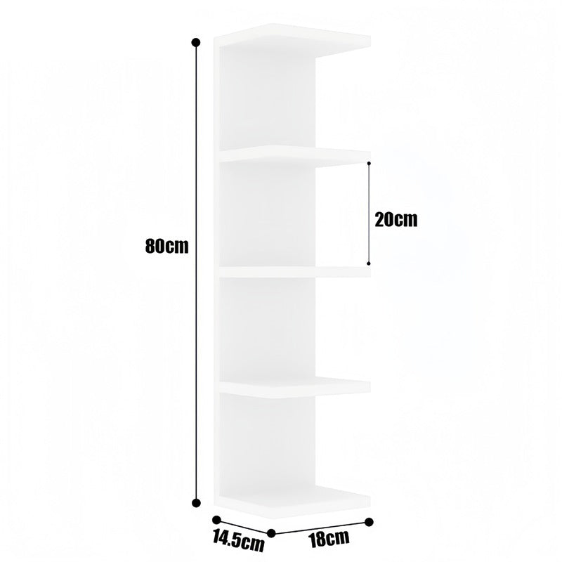 5-Tier Wall Floating Shelf 31.5", Wood-Style Display Rack for Books & Plants