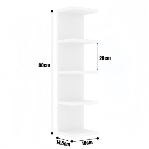 5-Tier Wall Floating Shelf 31.5", Wood-Style Display Rack for Books & Plants