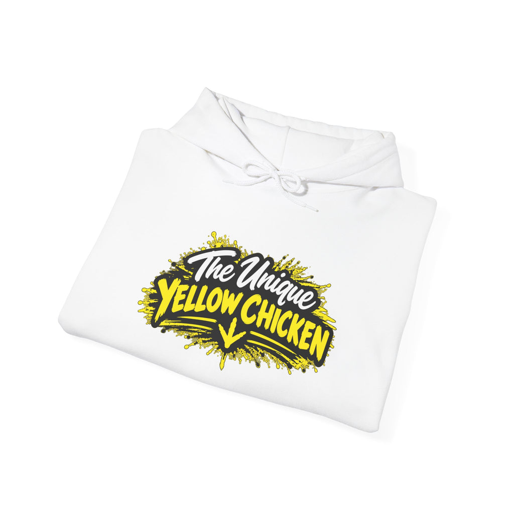 Yellow Chicken Logo Hoodie — "The Unique Yellow Chicken" Graphic Pullover