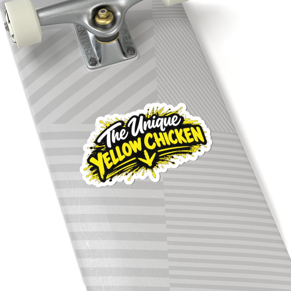 The Unique Yellow Chicken Kiss-Cut Sticker — Bold Yellow Logo Decal for Laptops, Water Bottles & Gear