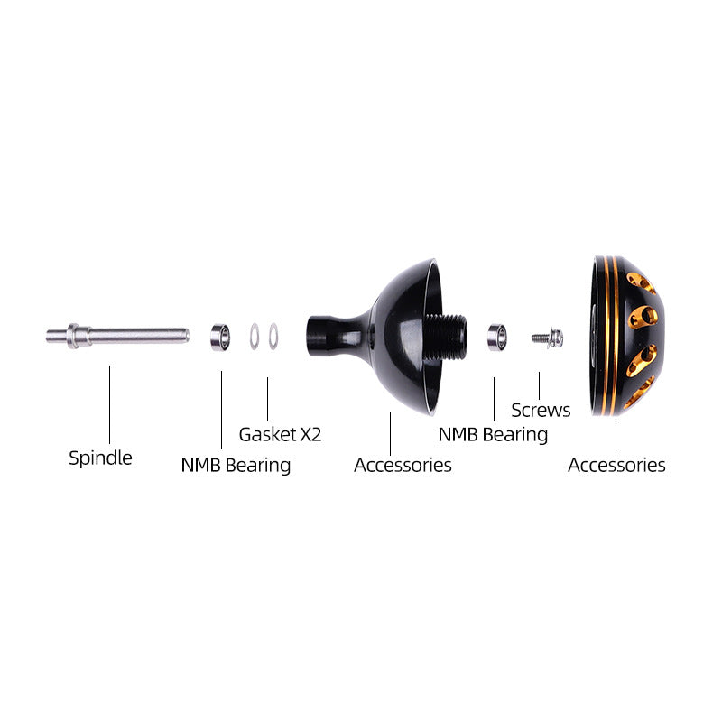 CNC Aluminum Fishing Reel Handle Knob, Ergonomic Metal Crank Grip DIY Modification Part for Spinning & Baitcasting Reels