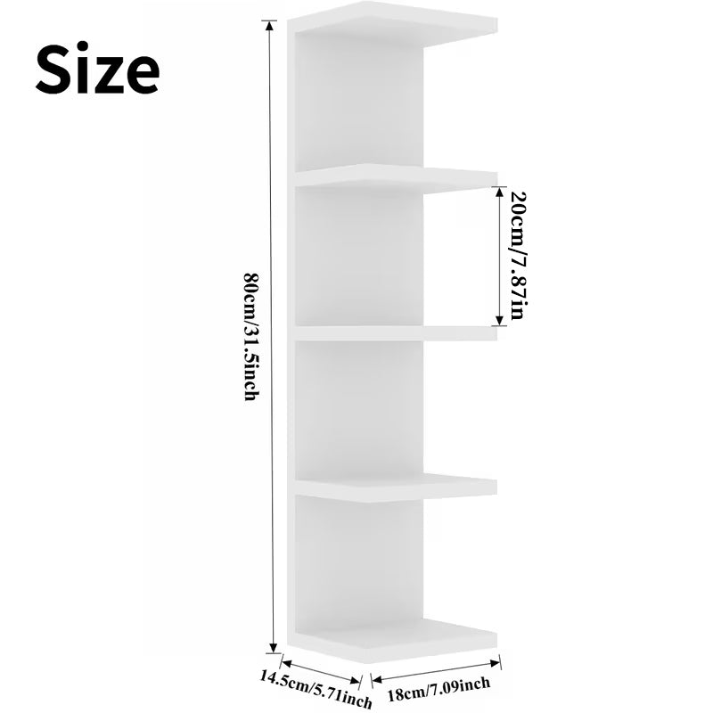 5-Tier Wall Floating Shelf 31.5", Wood-Style Display Rack for Books & Plants