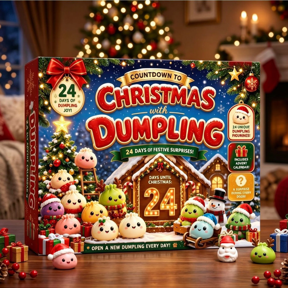 Christmas 24 Days Countdown Calendar Squishy Blind Box DIY Bun Toy Gift