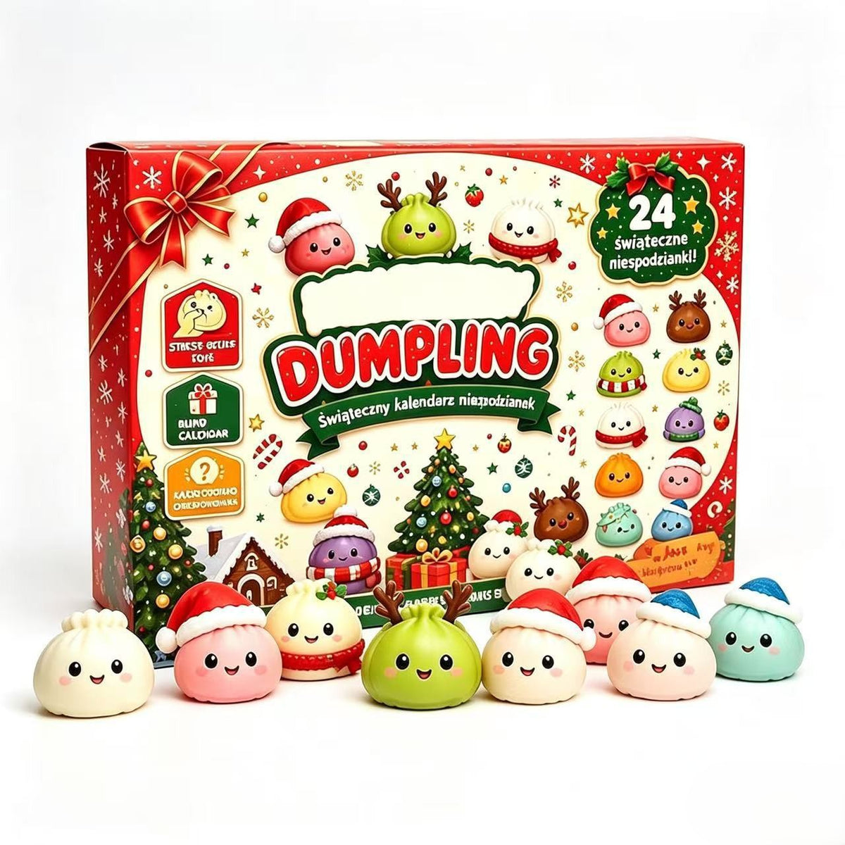 Christmas 24 Days Countdown Calendar Squishy Blind Box DIY Bun Toy Gift