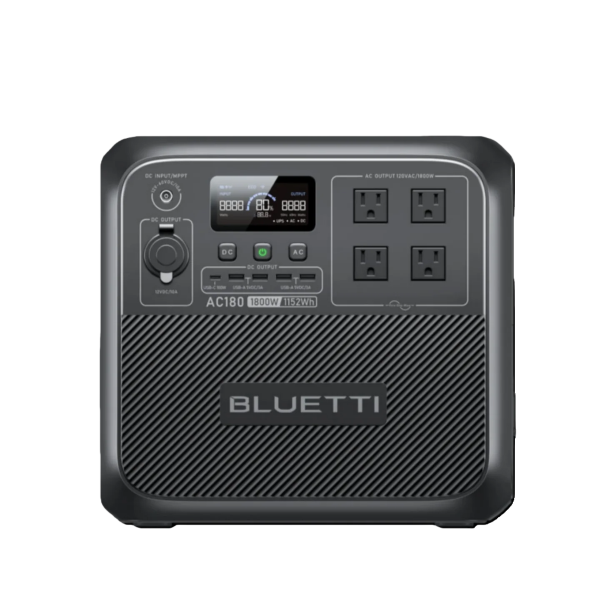 【Brand New】BLUETTI AC180 1152Wh 1800W Portable Power Station 2700W Surge LiFePO4 Pure Sine Wave 45 Mins Fast Charging Four Ways Recharge APP Control Energy Storage for Camping RV Van Life Home Emergency Blackout Off Grid