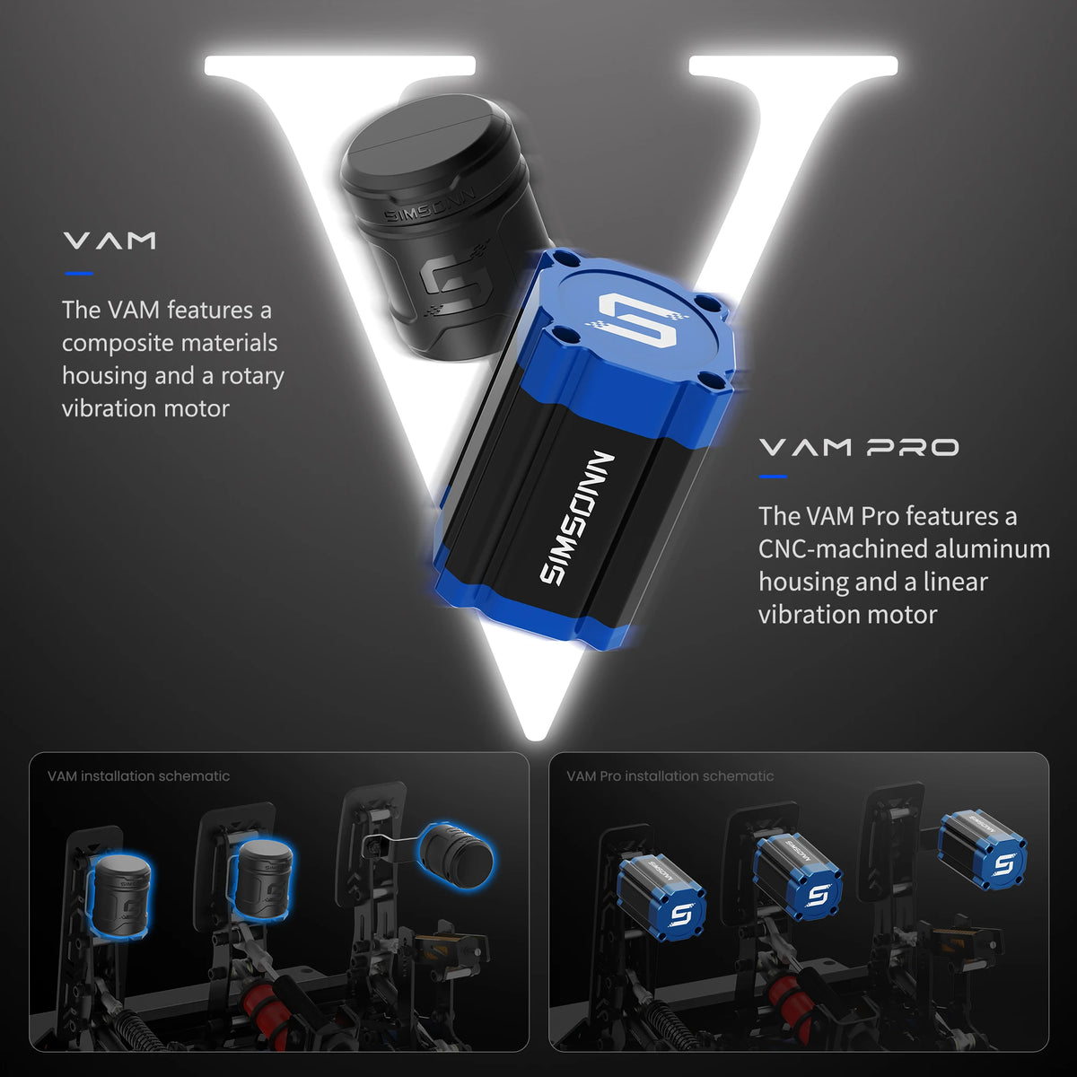 SIMSONN VAM and VAM Pro Haptic Linear Motor Vibration Feedback Module for the Pro X Ultra and Plus X Pedals