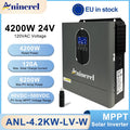 Aninerel US stock 110-120V NEW 4.2KW 24V hybrid Solar Inverter built-in MPPT 120A Charger Controller Pure Sine Wave Home Inverter WiFi