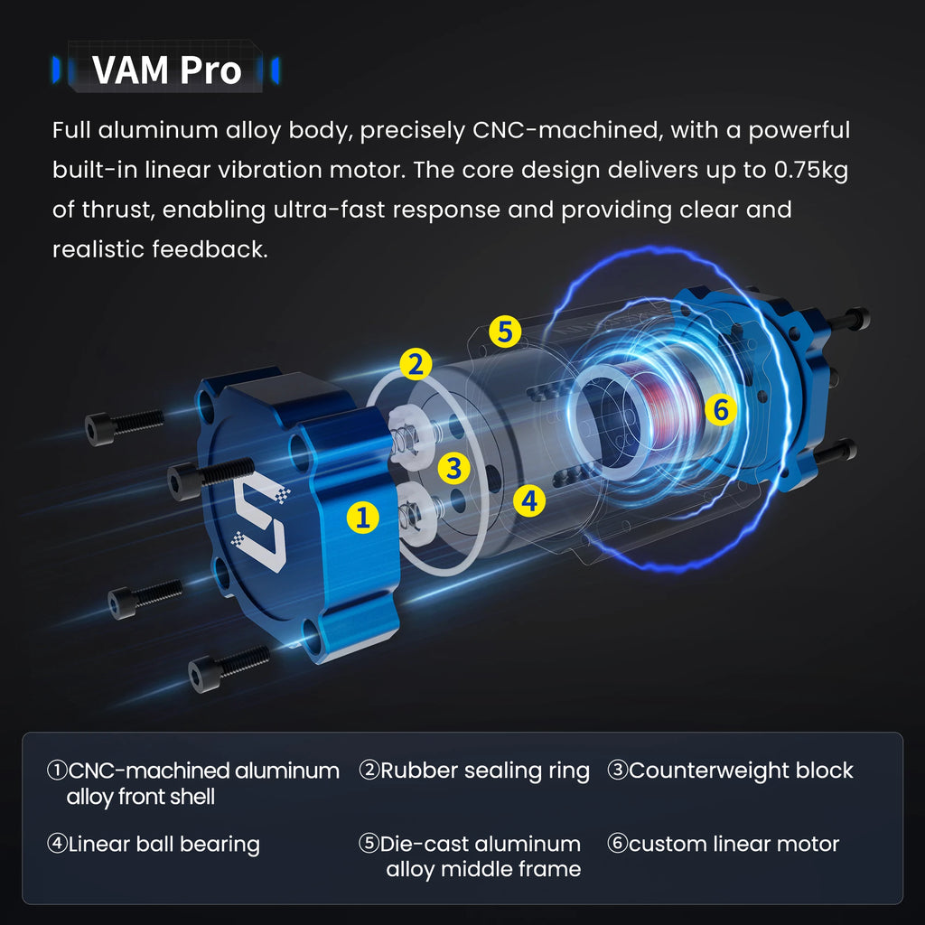 SIMSONN VAM and VAM Pro Haptic Linear Motor Vibration Feedback Module for the Pro X Ultra and Plus X Pedals