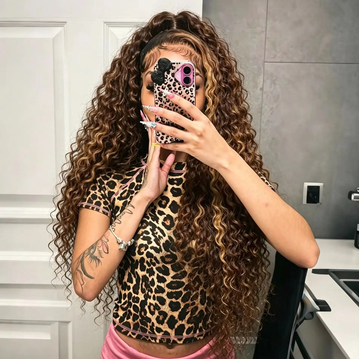 Highlight Deep Wave Wigs Human Hair Wig 13x6 13x4 HD Lace Frontal Wig P427 Honey Blonde 13x4 Lace Front Human Hair Wig For Women